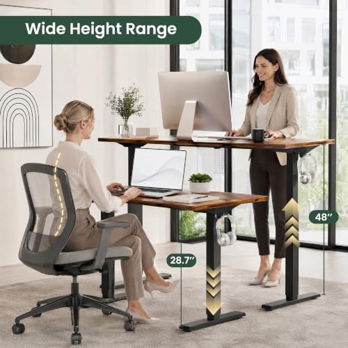Electric Standing Desk,63in for Home,Office,Gaming,Brown