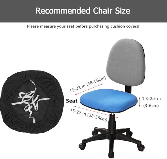 Melaluxe Stretch Jacquard Office Chair Cover, Removable Washable Desk Chair Cover Rotating Chair Seat Slipcover, Purple