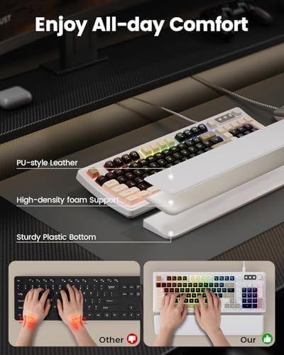 SABLUTE Gaming Keyboard and Mouse, Quiet Membrane with RGB Backlit, White