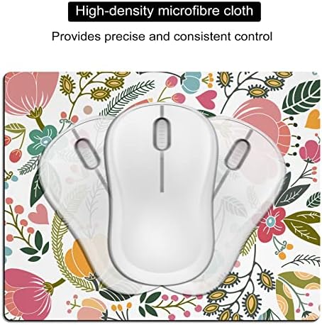 Small Mouse Pad Cute, Mini Mouse Pads for Wireless Mouse and Laptop, Travel Mousepads with Designs - Abstract Floral, Portable Mousepad with Non-Slip Rubber Base - 5.5 x 7 Inch