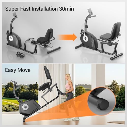 Recumbent Exercise Bike, Stationary Bike for Home, for Seniors