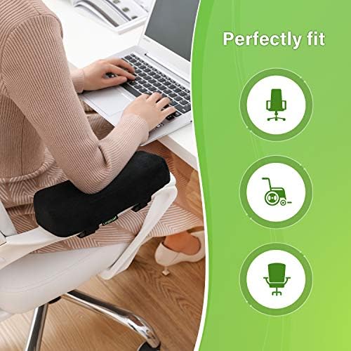 LargeLeaf Extra Thick 2 inches Chair with Memory Foam Armrest Pads 2-Piece