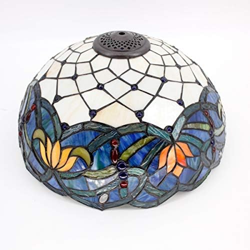 WERFACTORY Tiffany Table Lamp Stained Glass Bedside Lamp Desk Reading Light