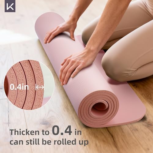 KEEP Extra Thick NBR Yoga Mat for Women & Men, 10mm Thick, 72”x32” Large Exercise Mat with Non-Slip Workout Mat for Yoga, Pilates, Stretching, Meditation – Wide & Cushioned Fitness Mat