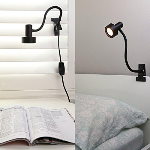 O’Bright Luxor - Dimmable LED Desk Lamp with Gooseneck (Black-Clip on)