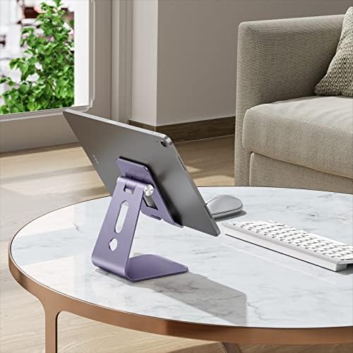 OMOTON T2 Tablet Stand for Desk, Aluminum Holder for iPad Pro/Air,Purple