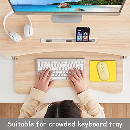 Dapesuom Small Mouse Pad, 5 x 6 Inch Thick Rubber Premium-Textured Non-Slip Portable & Washable Mini Mouse Mat for Women Men Wireless Laptops Keyboard Tray Gaming Work Computer Office Travel, Yellow
