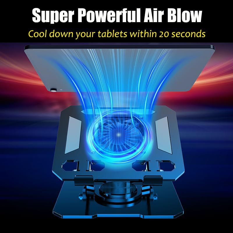 360° Rotating Desk Stand Holder with USB Cooler for iPad/Tablets