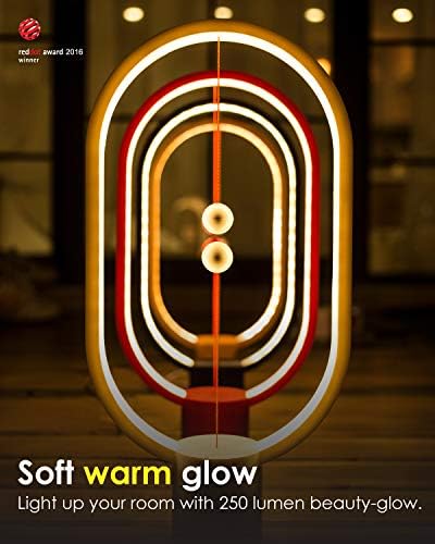 Allocacoc Heng Balance lamp, DesignNest, Heng Lamp, Switch in mid-air, USB Powered LED Table lamp, Desk lamp, Warm Eye-Care Lamp, Contemporary Soft Light, Office, Home (Wyoming White)