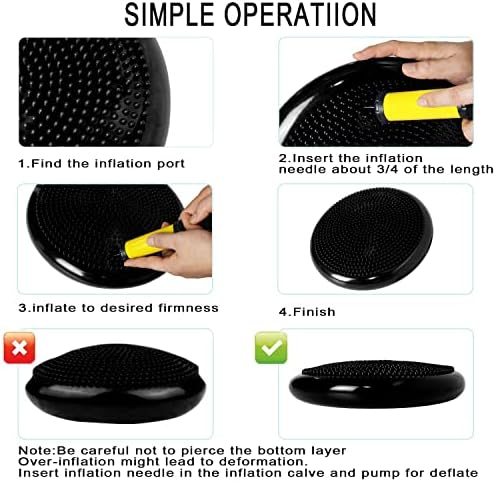 Wobble Cushion, Balance Disc, Wiggle Seat, Balance Pads for Physical Therapy, Stability Disc, Wobble Board for Dogs, Office, Sensory Kids, Classroom with Spiky Massage Ball
