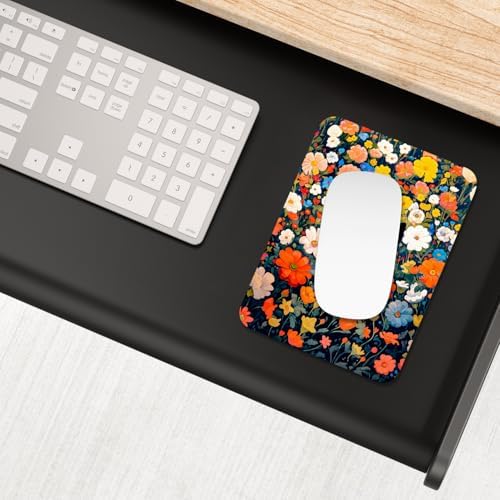 Small Mouse Pad, Mini Mouse Pad 6 x 8 Inch, Thick Rubber Waterproof Mouse Mat, Cute Mousepad for Women Men Wireless Mouse Laptops Home Office, Cute Black Cat