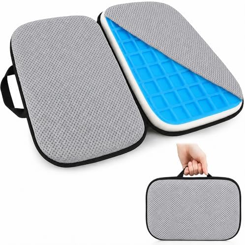 Sojoy 3 in 1 Foldable Gel Seat Cushion Featured with Memory Foam Breathable Seat Cushion for Pressure Relief (Size: 18.5“ x 15" x 2"，Gray Mesh)