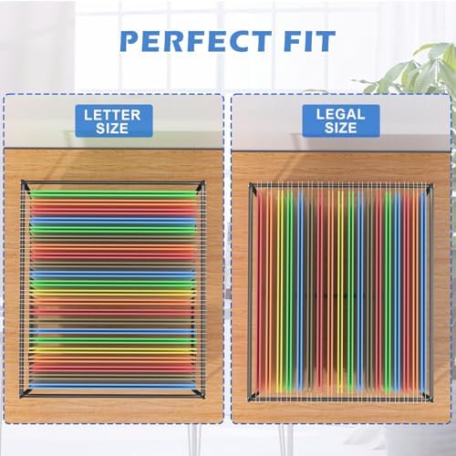 2 Sets Legal/Letter Size Hanging File Folder Frame,Fit Size Over 9.6”H/16.16”L File Cabinet Rail/Drawer/Inserts,Hanging File Holder,Desk Organizer for Accessories,Filing Box Anti-Scratch/Rusty