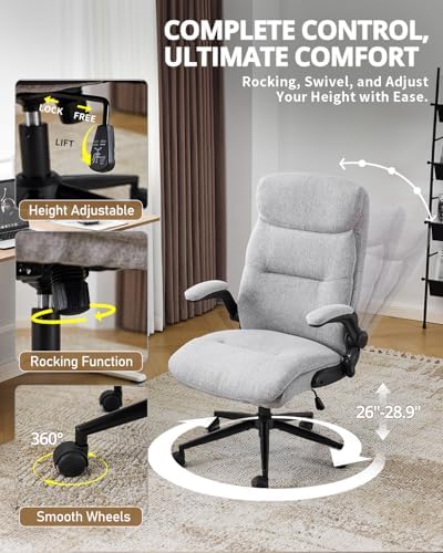 Karl home Ergonomic Office Chair Inflatable Lumbar High Back, Grey