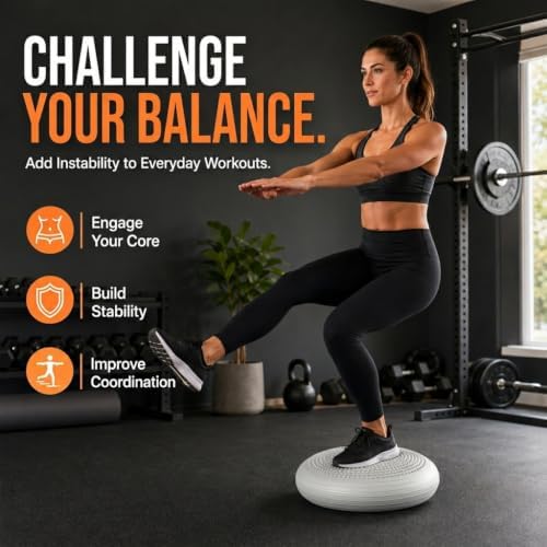 Hanstuten Wobble Seat Cushion Balance Disc - Rubber Wiggle Seat for Active Sitting, Office Desk Chair, and Core Strength Training