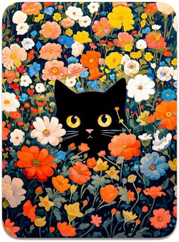 Small Mouse Pad, Mini Mouse Pad 6 x 8 Inch, Thick Rubber Waterproof Mouse Mat, Cute Mousepad for Women Men Wireless Mouse Laptops Home Office, Cute Black Cat