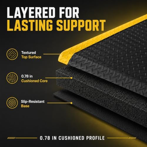 Industrial 3x5 Ft Anti-Fatigue Standing Mat - Heavy Duty Ergonomic