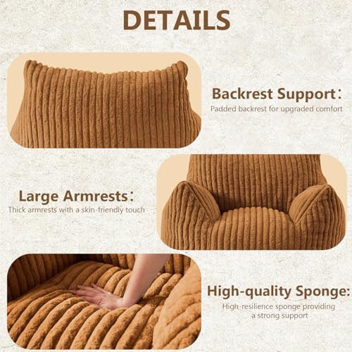 Achicsofar Bean Bag Chair for Adults Teens, Giant Faux Fur Beanbag Armchair