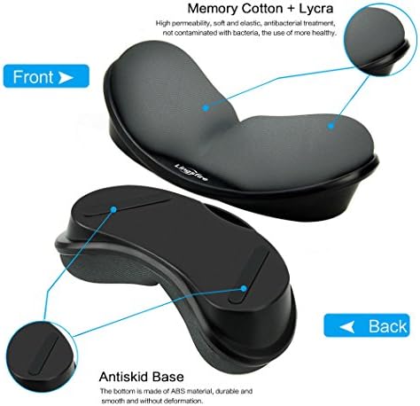 Memory Foam Mouse, Keyboard Wrist Rest Pad Anti-Skid Mousepad Support Mat for Office Computer Laptop Mac- Durable Comfortable Lightweight Easy Typing Pain Relief (Gray)