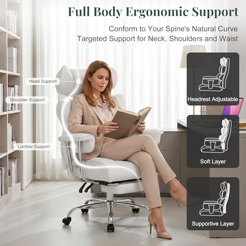Big and Tall Office Chair 400 LBS, for Adults, Home Office