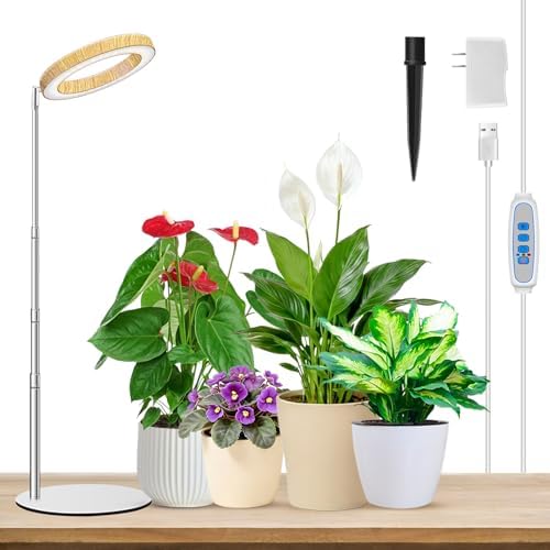 Aokrean Grow Light, 6.3in Full Spectrum for Indoor Plants with Metal Base