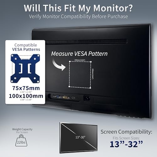 VIVO Dual Monitor Desk Stand for 13 to 32 inch Screens, STAND-V002FGW