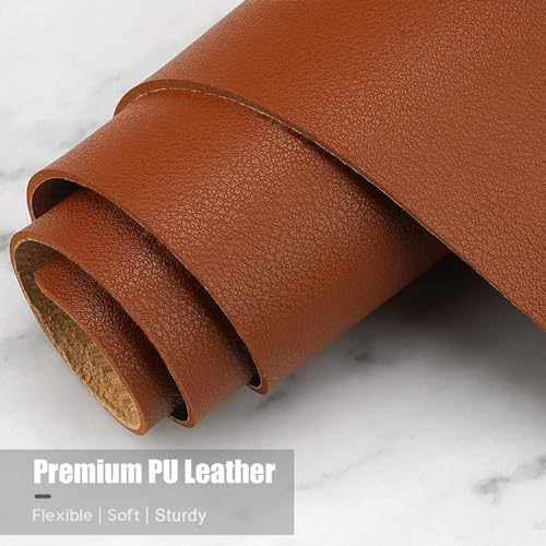 Hsurbtra Desk Pad, 23.6" x 13.8" PU Leather Desk Mat, M Extended Mouse Pad, Waterproof Desktop Blotter Protector, Non-Slip Ultra Thin Small Laptop Keyboard Writing Mat for Office Home, Brown
