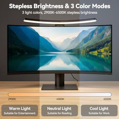 ELUTENG Curved Monitor Light Bar, Black, 27-34 Inch