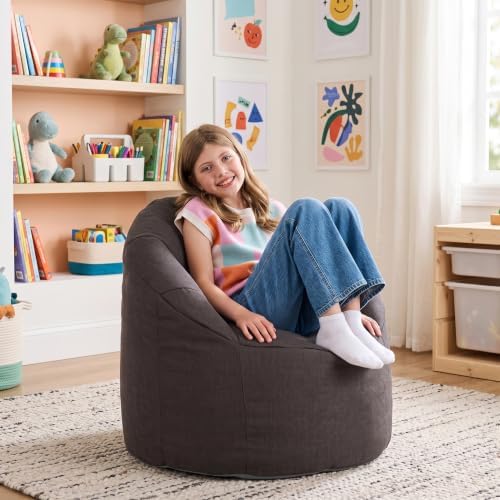 Big Joe Milano Lightweight Kids Bean Bag Chair, Cozy Cocoa