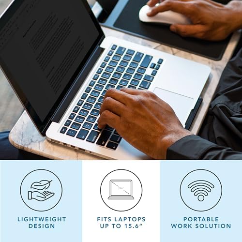 LAPGEAR Home Office Lap Desk – White Marble, Fits 15.6” Laptops