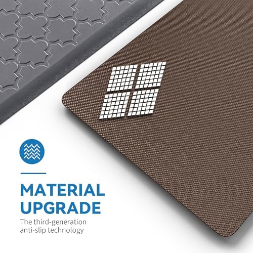 Kitchen Mats for Floor, Long Anti Fatigue Cushioned Mat, Grey