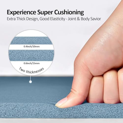 Gruper Yoga Mat Non Slip, 10/15mm Thick NBR Extra Thick Yoga Mat