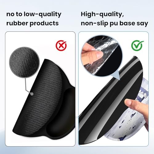 Mouse pad with Wrist Rest,Relieving Pain Memory Foam Computer pad, Ergonomic Desktop Mouse, Silicone Material Mouse pad, with Non-Slip PU Base (Space)