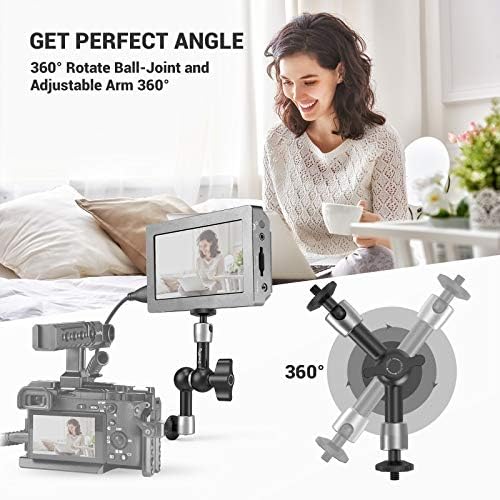 SmallRig 5.5 Inches Adjustable Friction Articulating Magic Arm, with Both 1/4" Screw for LCD Monitor/LED Lights