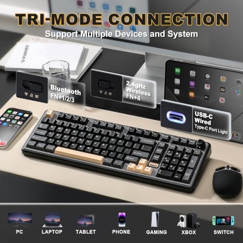 YUNZII B98 PRO 96% Wireless Mechanical Keyboard (Black, Candy Switch)