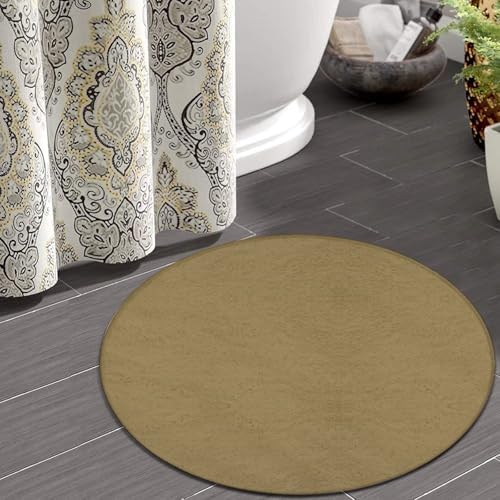 Large Round Area Rug Home Decor Modern Bathroom Rug Kitchen Office Circle Rug for Living Room Sofa Circle Cute Mat Brown, 60inch