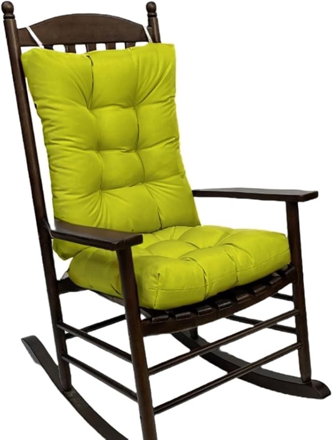 Rocking Chair Cushion Pad, 2 Pieces Indoor/Outdoor Rocking Soft Thickened Patio Chaise Lounger Cushion Overstuffed Patio Chair Cushion (Fruit Green)