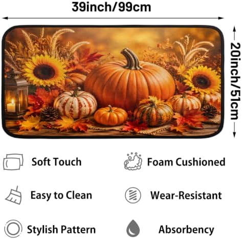 Autumn Kitchen Mats Cushioned Anti Fatigue Kitchen Rugs Non-Slip B-8