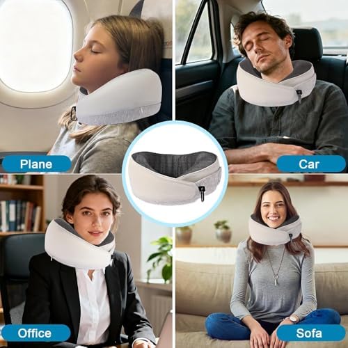 Travel Pillows for Airplanes,Neck Pillow for Traveling, Memory Foam Travel Pillows Neck Support Sleep for Long Flight,Suitable for Airplanes,Offices and Cars