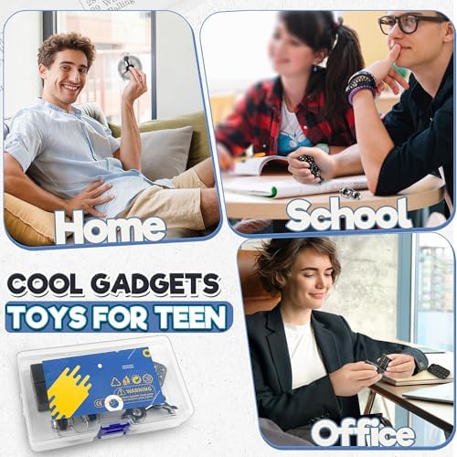 5 Pcs Fidget Toys for Adults & Teens Magnetic Putty Beads Cool Gadgets Slider Metal Fidgets Spinners Cube Office Desk Sensory Toy for Autism ADHD Stress Relief Set Anxiety Items Gift for Teen Boys
