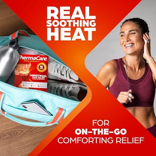 ThermaCare Menstrual Heating Pads for Cramps & Back Pain Relief, 6 Count
