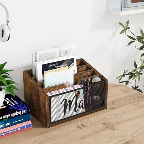 YINMIT Mail Organizer Countertop, 4 Slot Mail Holder for Desk
