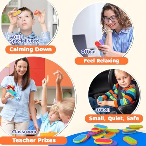 Sensory Fidget Magnet Toys for Kids: 18-Pack Textured Silicone Magnetic Sliders for Autism Children Classroom Must Haves, Goodie Bags Fidgets Box Gifts Portable Quiet Travel Toys