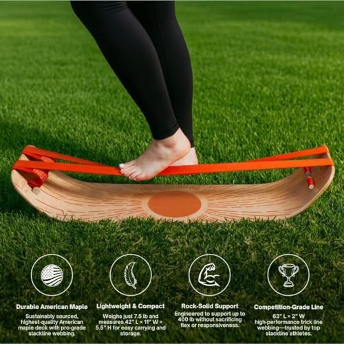 GIBBON SlackBoard Balance Board Bundle - Gift for Kids & Adults