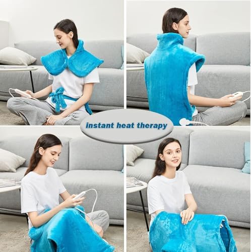 Tefici Electric Heating Pad for Back, Neck & Shoulders, 24"×33", Ultra Soft