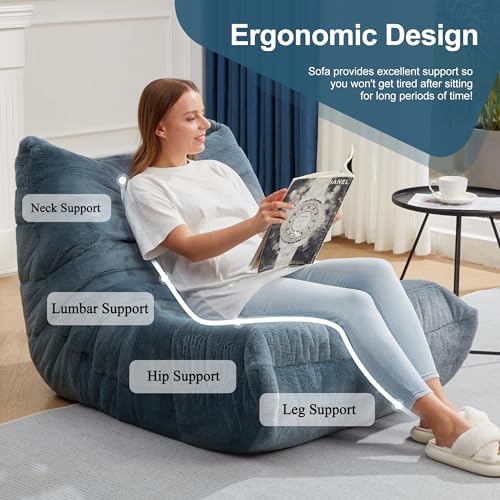 Hobestluk Big Bean Bag Chairs for Adults Fireside BeanBag Couch Togo Sofa