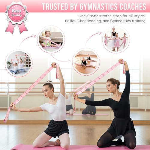 Resistance Bands, Stretch Band for Exercise, Physical Therapy, Rehab & Flexibility, Home Gym Equipment for Yoga, Pilates, Dance, Gymnastics, Number Loop Elastic Strap for Leg and Hip Stretches