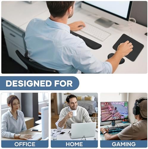 Office Ergonomic Memory Foam Computer Mouse and Keyboard Wrist Rest pad Support Carpal Tunnel, Wrist Rest for Keyboard and Mouse, Wrist Support Set