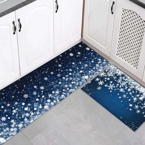 Kitchen Mats for Floor, 2PCS Non-Slip Anti Fatigue Cushioned Waterproof Kitchen Runner Rug,Comfort Washable Absorbent Kitchen Floor Mats for Office Laundry Home Farmhouse Sink