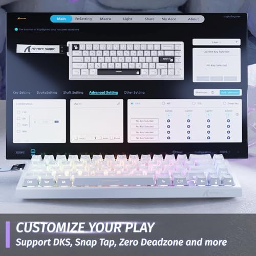 ATTACK SHARK X68HE RT Mechanical Gaming Keyboard 60% Wired TKL-WhiteContour